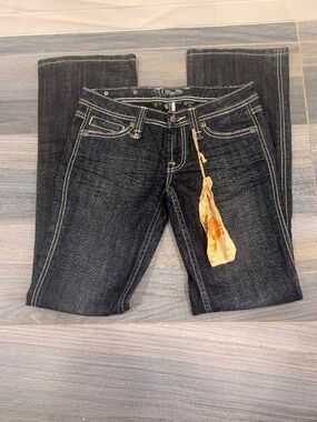 NEW Miss Me Low Rise Bootcut Jeans Y2K Rhinestone Size 27